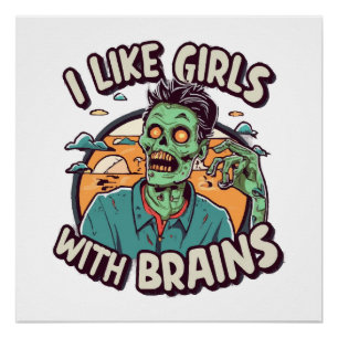 Póster Me gustan las chicas con cerebro