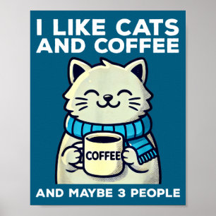 Póster Me gustan los gatos café quizás 3 personas gato di