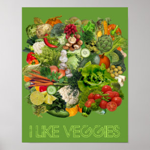 Póster Me gustan los vegetales