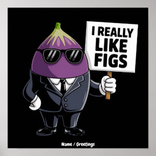 Póster Me Gustan Mucho Las Higos Dibujo De Personaje De H