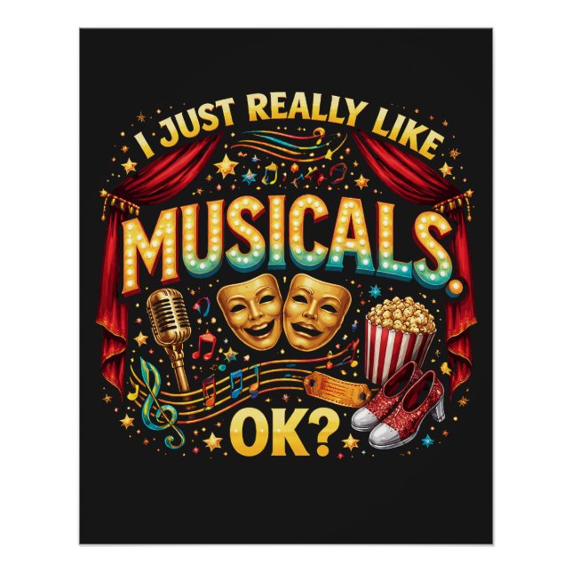 Póster Me Gustan Mucho Los Musicales, ¿Vale? (Anverso)