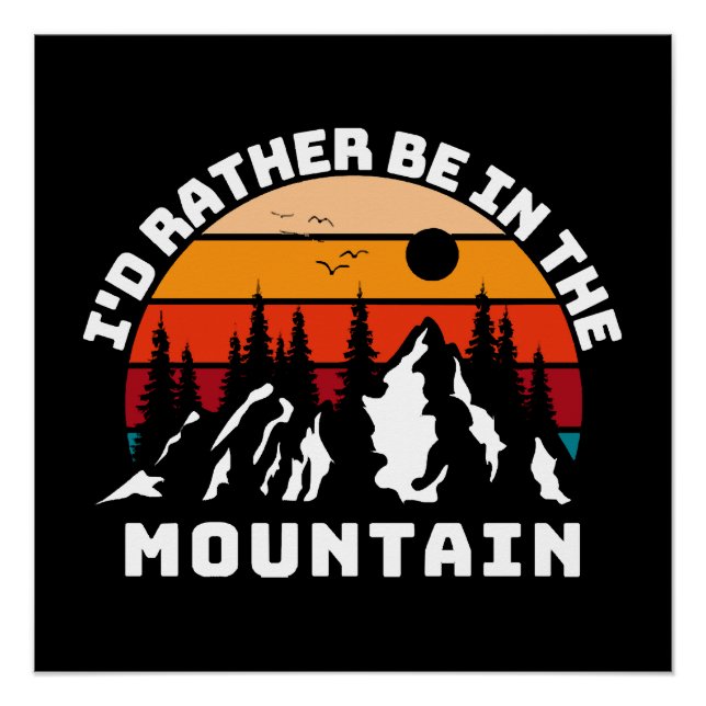 Póster Me gustaría estar en las montañas (Anverso)