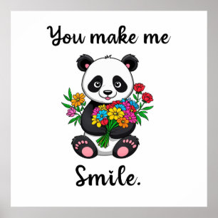 Póster Me Haces Sonreír Panda Lindo