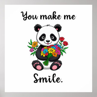 Póster Me Haces Sonreír Panda Lindo