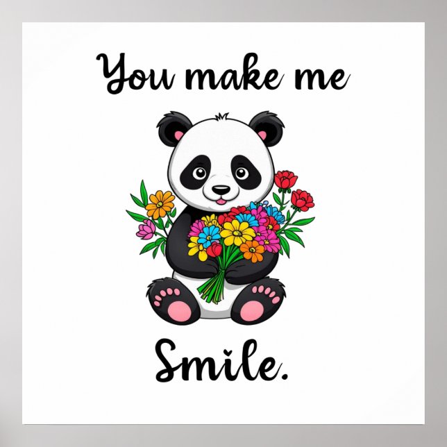Póster Me Haces Sonreír Panda Lindo (Frente)