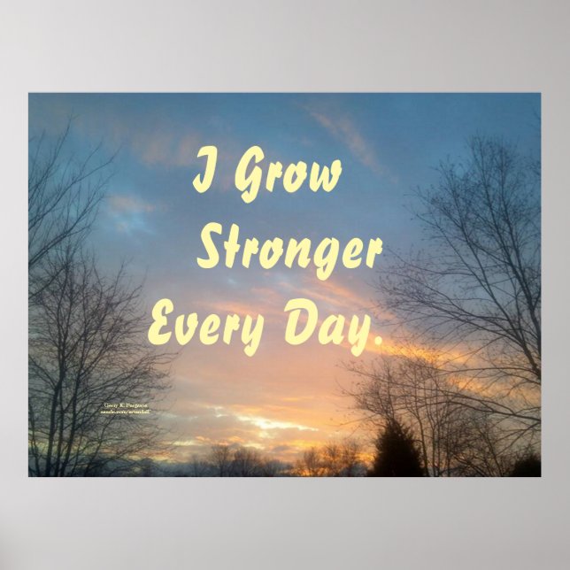 PÓSTER ME HAGO MÁS FUERTE CADA DÍA POSTER DE MOTIVACIÓN (Frente)