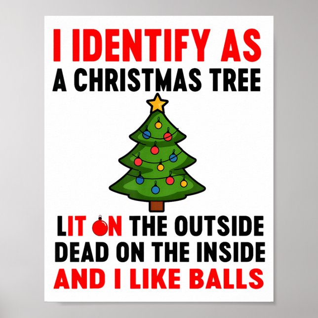 Póster Me identifico como un árbol de Navidad iluminado p (Frente)