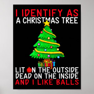 Póster Me identifico como un árbol de Navidad iluminado p