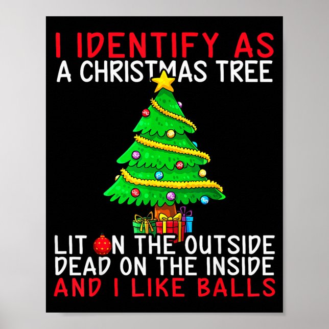Póster Me identifico como un árbol de Navidad iluminado p (Frente)