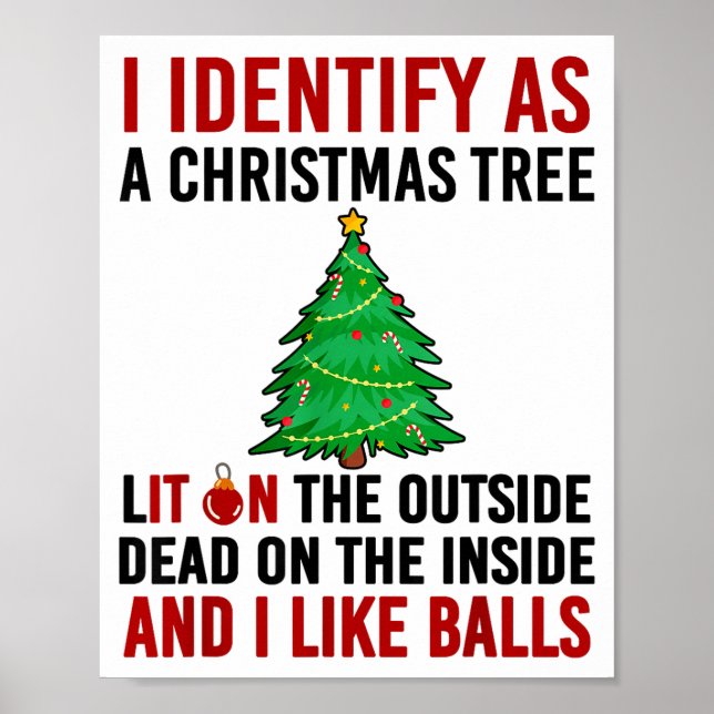 Póster Me identifico como un árbol de Navidad iluminado p (Frente)
