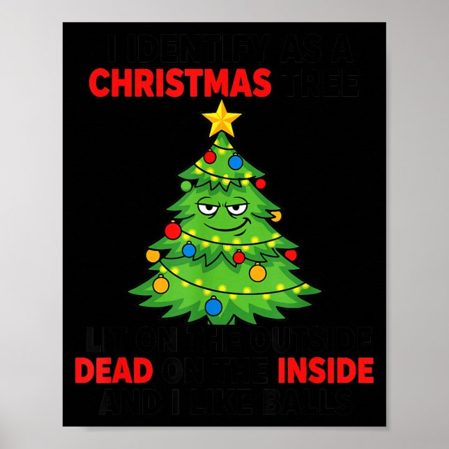 Póster Me identifico como un árbol de Navidad iluminado p (Frente)
