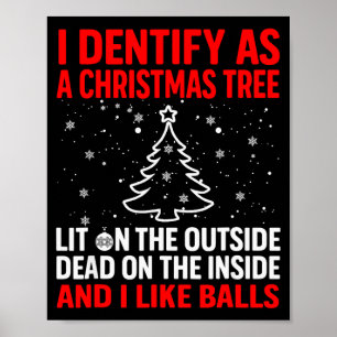 Póster Me identifico como un árbol de Navidad iluminado p