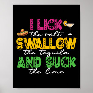 Póster Me Lamo La Sal Tragar El Tequila Cinco De Mayo