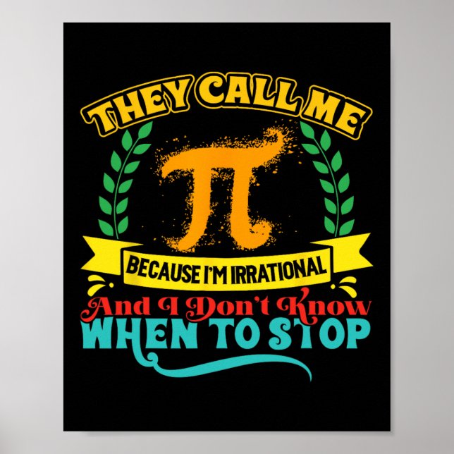 Póster Me Llaman Maestra De Geek Pi Math 3.14 Pi Day (Frente)