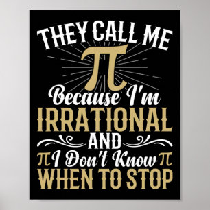 Póster Me llaman Pi porque soy irracional - Matemáticas 3