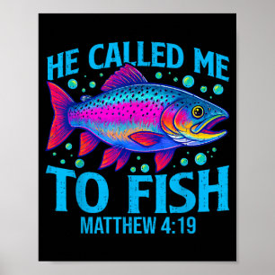 Póster Me Llamó Para Pescar Mateo 4_19 Fe Cristiana