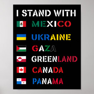 Póster Me mantengo con Canadá Groenlandia México Panamá G
