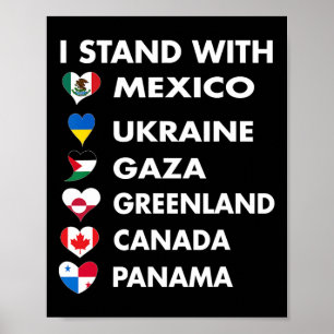 Póster Me mantengo con Canadá Groenlandia México Panamá G
