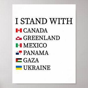 Póster Me mantengo con Canadá Groenlandia México Panamá G