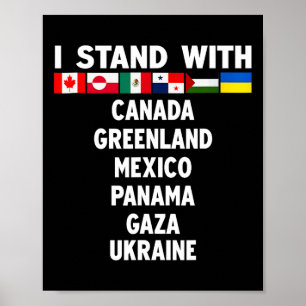 Póster Me mantengo con Canadá Groenlandia México Panamá G