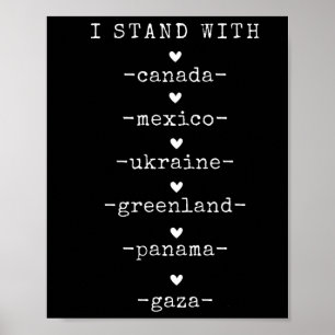 Póster Me mantengo con Canadá Groenlandia México Panamá G