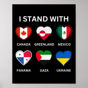 Póster Me mantengo con Canadá Groenlandia México Panamá G