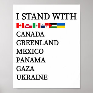 Póster Me mantengo con Canadá Groenlandia México Panamá G