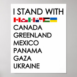 Póster Me mantengo con Canadá Groenlandia México Panamá G