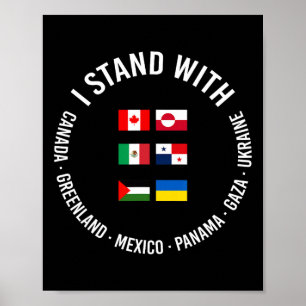 Póster Me mantengo con Canadá Groenlandia México Panamá G