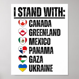 Póster Me mantengo con Canadá Groenlandia México Panamá G