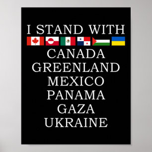 Póster Me mantengo con Canadá Groenlandia México Panamá G