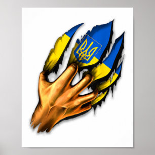 Póster Me Mantengo Con Escudo De Armas De Ucrania Apoyo A