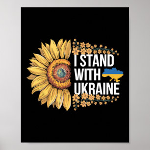 Póster Me mantengo con girasol de Ucrania paz apoyo