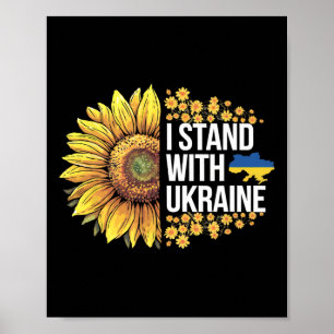 Póster Me mantengo con girasol de Ucrania paz hombres W