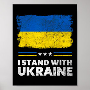 Póster Me mantengo con la bandera de Ucrania - Bandera uc