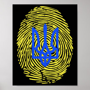Póster Me mantengo con Ucrania - Apoyar Ucrania Bandera U