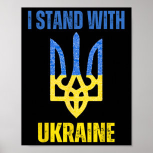 Póster Me mantengo con Ucrania Apoyo Bandera Ucraniana Sl