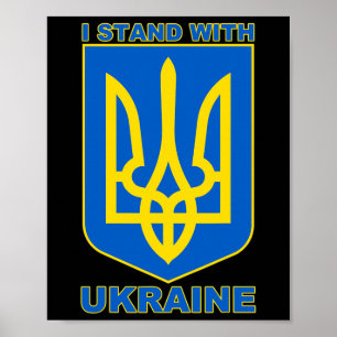 Póster Me mantengo con Ucrania Bandera de Ucrania