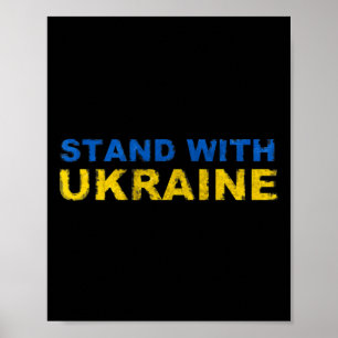 Póster Me mantengo con Ucrania - Bandera de Ucrania