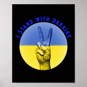 Póster Me mantengo con Ucrania Bandera ucraniana ucranian