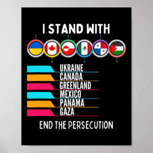 Póster Me mantengo con Ucrania Canadá Gaza Fin a la perse