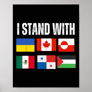 Póster Me mantengo con Ucrania Canadá Groenlandia México 