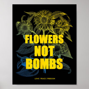 Póster Me Mantengo Con Ucrania Flores No Bombas Paz Ucran