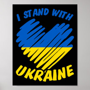 Póster Me mantengo con Ucrania I Bandera ucraniana Azul A