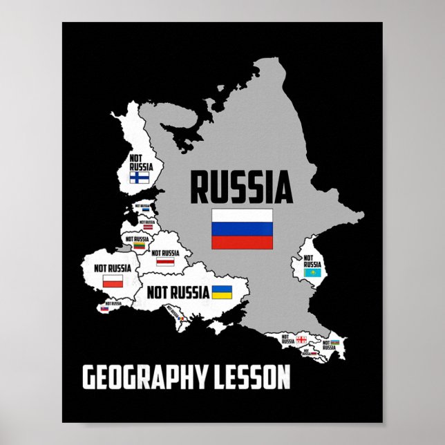 Póster Me mantengo con Ucrania Mapa de Europa No con Rusi (Frente)