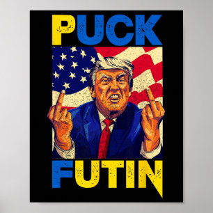 Póster Me mantengo con Ucrania Meme Trump Puck Futin Vint