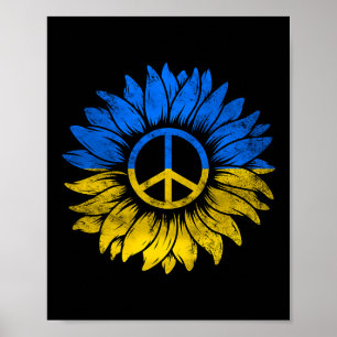 Póster Me mantengo con Ucrania Paz Girasol Ucrania Apoyo