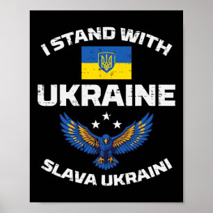 Póster Me mantengo con Ucrania Slava Ukraini Hombres ucra
