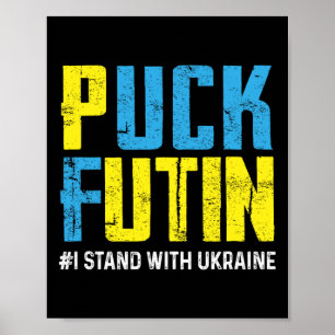 Póster Me mantengo con Ukrania Detengan a Putin Ucrania U