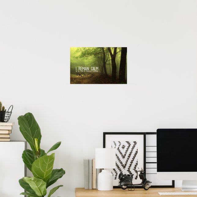 Póster "Me mantengo tranquilo" Motivación Afirmación (Oficina en casa)